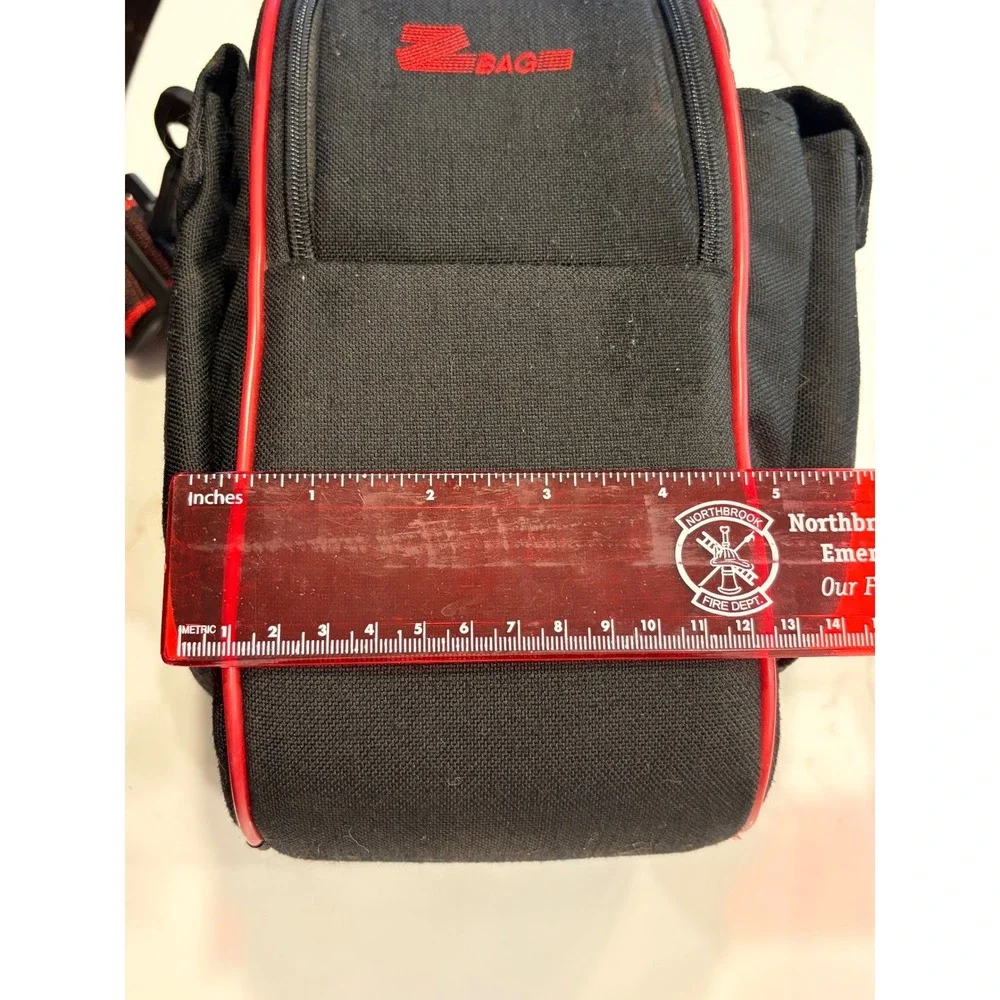 Z Bag Camera Shoulder Bag Black Red Padded Canvas Case with Adjustable Strap